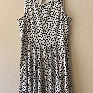 Women’s black and white polkadot dress